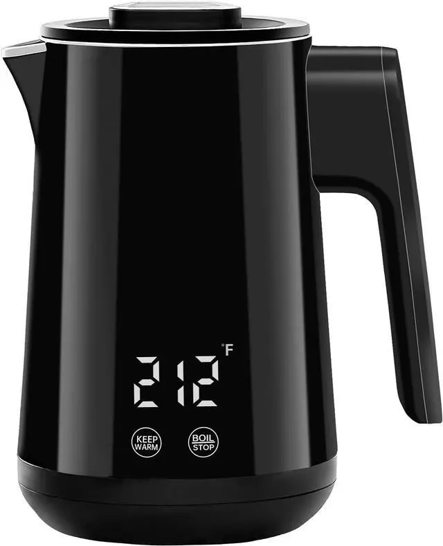 Main image of Seehot® 850ml Small Electric Kettle Temperature Control,800W Double Wall Electric Tea Kettle of 304 Stainless Steel,5 Temp Presets,Hot Water Kettle Electric,Auto Shut Off for Tea and Coffee-Black