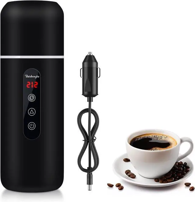 Main image of Car Kettle,Portable Electric Travel Kettle,12V/24V Car Coffee Warmer,420ML Hot Water Boiler,Small Hot Water Heater, Mini Hot Water Boiler with Built-in Magnetic Induction Stirring for Tea Coffee Milk