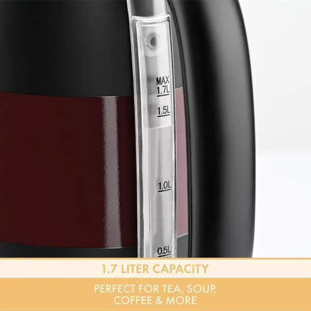 Alt view image 3 of 7 - Warner Brothers Harry Potter 1.7L 1500W Electric Kettle by Select Brands - Features Water Window, Auto Shut Off, Boil Dry Protection, 360 Degree Rotating Base, Black and Gold, WBH-677KE