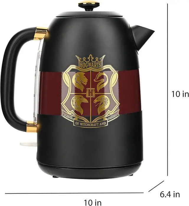 Alt view image 7 of 7 - Warner Brothers Harry Potter 1.7L 1500W Electric Kettle by Select Brands - Features Water Window, Auto Shut Off, Boil Dry Protection, 360 Degree Rotating Base, Black and Gold, WBH-677KE