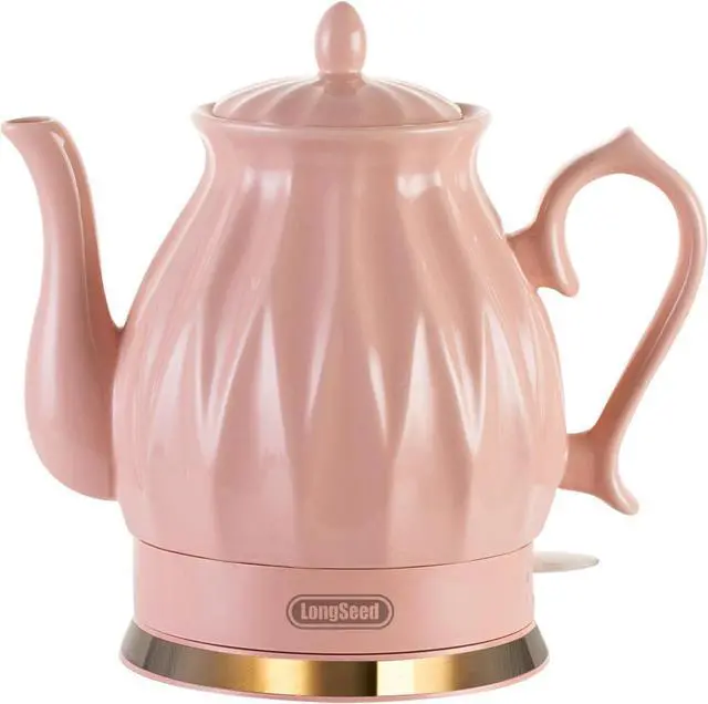 Main image of Ceramic Electric Kettle, 1.5L/1200W Boil Water Quickly and Easily with Boil-Dry Protection Auto Shut Off, Detachable Swivel Base, Diamond Cut Glazed