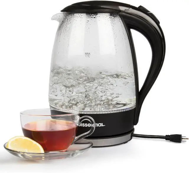 Main image of Stainless Steel Electric Water Kettle 1.7 Liter, Fast Heating with Auto Shut-Off and Boil-Dry Protection, Cordless, LED Light Indicator, Black