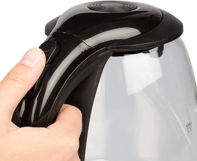 Alt view image 6 of 7 - Stainless Steel Electric Water Kettle 1.7 Liter, Fast Heating with Auto Shut-Off and Boil-Dry Protection, Cordless, LED Light Indicator, Black