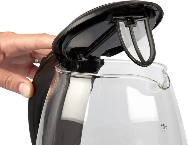 Alt view image 5 of 7 - Stainless Steel Electric Water Kettle 1.7 Liter, Fast Heating with Auto Shut-Off and Boil-Dry Protection, Cordless, LED Light Indicator, Black
