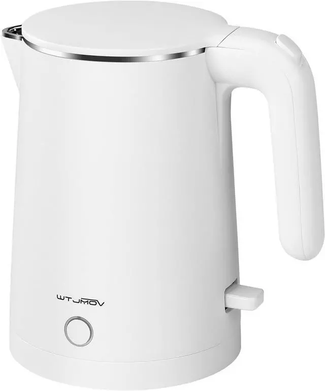 Main image of Electric Kettle Stainless Steel, 1.0L Small Water Boiler 1200W Fast Boiling, Double Wall Tea Kettle Pot Automatic Shut Off, Durable Coffee & Tea Maker/Warmer/Heater White