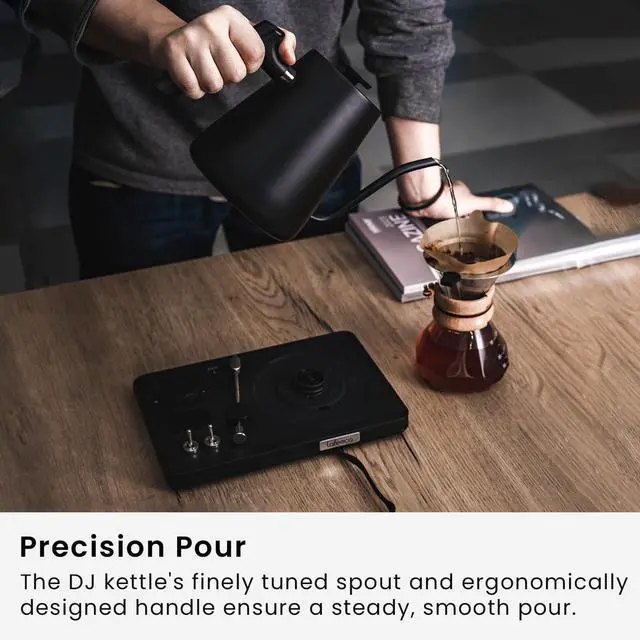 Alt view image 4 of 4 - DJ Electric Gooseneck Kettle for Pour Over Coffee & Tea - Water Boiler - Turntable Design - Quick Heating & Temperature Control - Copper