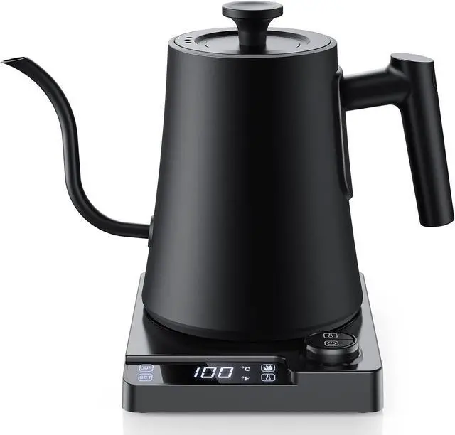 Main image of 1.0L Electric Gooseneck Kettle, ±1 Temperature Control & Keep warm, for Pour Over Coffee and Tea, 304 Stainless Steel Inner and lid, Quick Heating Electric Kettles for Boiling Water