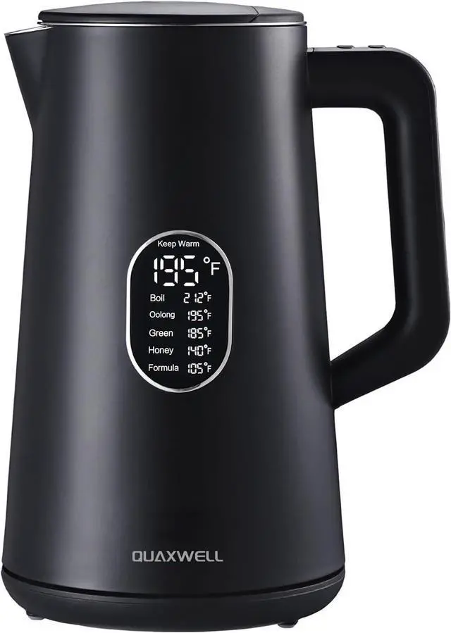 Main image of 1.5L Electric Kettle Stainless Steel, Double Wall Cool Touch Teapot, Fast Boil,5 Temperature Control, LED Display, Auto Shut-Off, BPA-Free,Keep Warm Function, Ideal for Tea & Coffee,Black