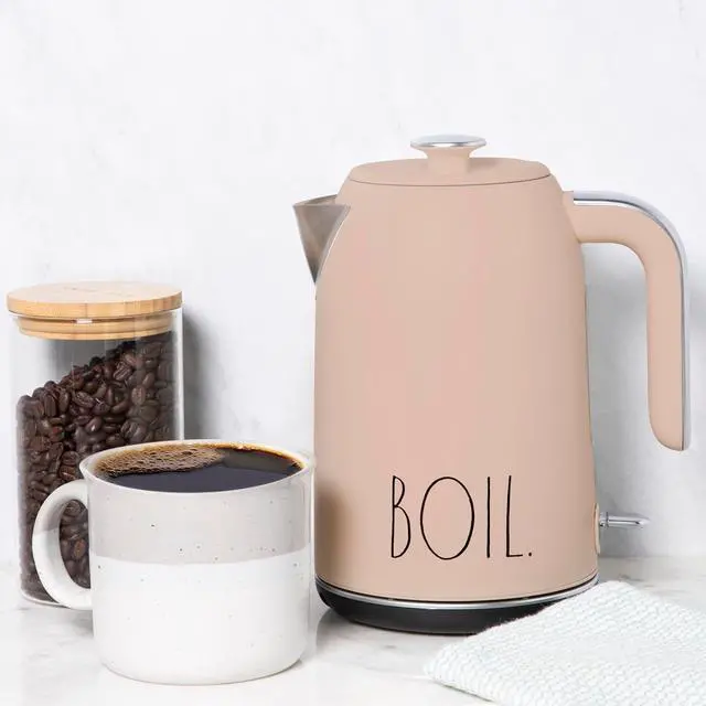 Alt view image 6 of 6 - Rae Dunn Electric Hot Water Kettle - Stainless Steel Coffee Maker, Tea Kettle, Swivel Base, With Automatic Shut Off Boil-Dry Protection, Easy Pour Pitcher, 1500 Watt Boiling Power, 1.7 Liters, Blush