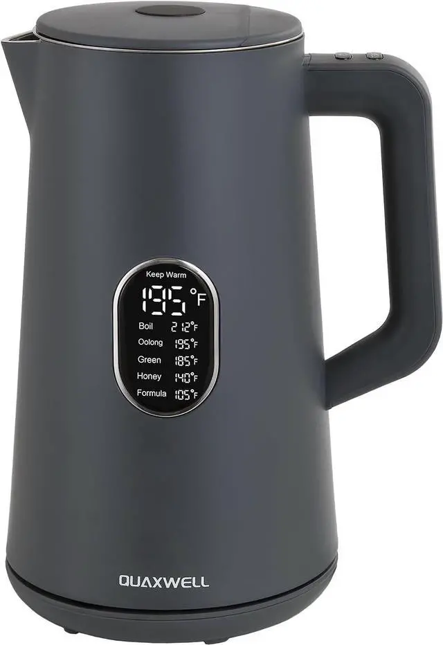 Main image of 1.5L Electric Kettle Stainless Steel, Double Wall Cool Touch Teapot, Fast Boil,5 Temperature Control, LED Display, Auto Shut-Off, BPA-Free,Keep Warm Function, Ideal for Tea & Coffee,Gray