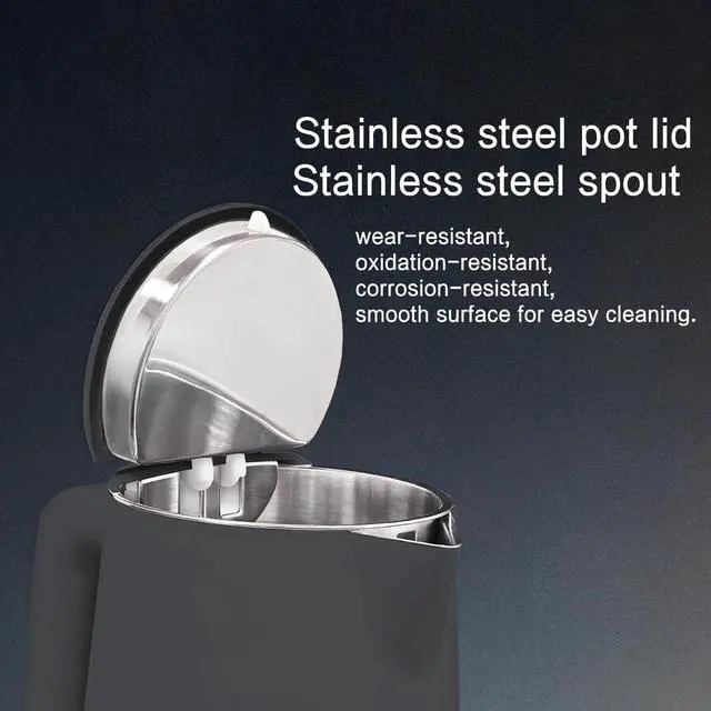 Alt view image 5 of 7 - 1.5L Electric Kettle Stainless Steel, Double Wall Cool Touch Teapot, Fast Boil,5 Temperature Control, LED Display, Auto Shut-Off, BPA-Free,Keep Warm Function, Ideal for Tea & Coffee,Gray