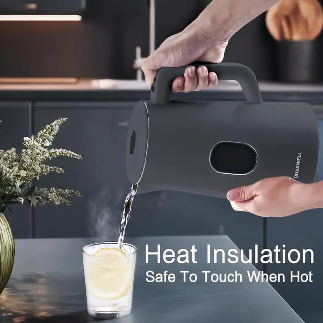 Alt view image 7 of 7 - 1.5L Electric Kettle Stainless Steel, Double Wall Cool Touch Teapot, Fast Boil,5 Temperature Control, LED Display, Auto Shut-Off, BPA-Free,Keep Warm Function, Ideal for Tea & Coffee,Gray