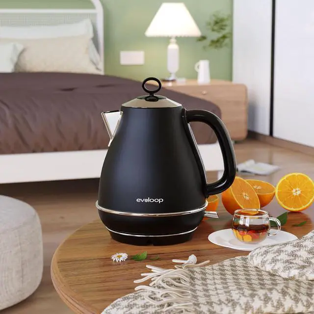 Alt view image 7 of 7 - 1.7L Electric Kettles, BPA Free Tea Kettle, Hot Water Boiler Heater, Stainless Steel Teapot, Auto Shut-Off & Boil-Dry Protection, 120V/1500W (Black)