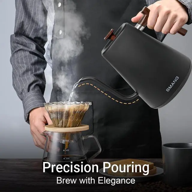 Alt view image 2 of 7 - Electric Kettles, Gooseneck Electric Kettle, ±1 Temperature Control, for Pour Over Coffee and Tea, 304 Stainless Steel Inner, BPA-Free, Quick Heating Electric Kettles for Boiling Water, 1L Black