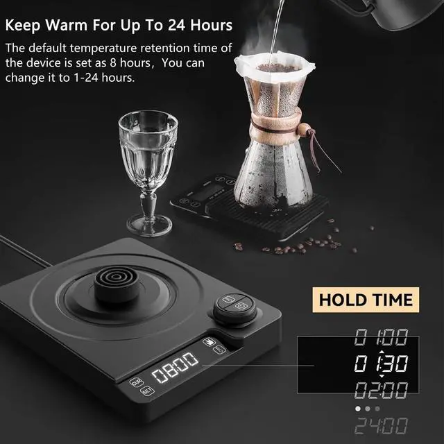 Alt view image 7 of 7 - Electric Kettles, Gooseneck Electric Kettle, ±1 Temperature Control, for Pour Over Coffee and Tea, 304 Stainless Steel Inner, BPA-Free, Quick Heating Electric Kettles for Boiling Water, 1L Black