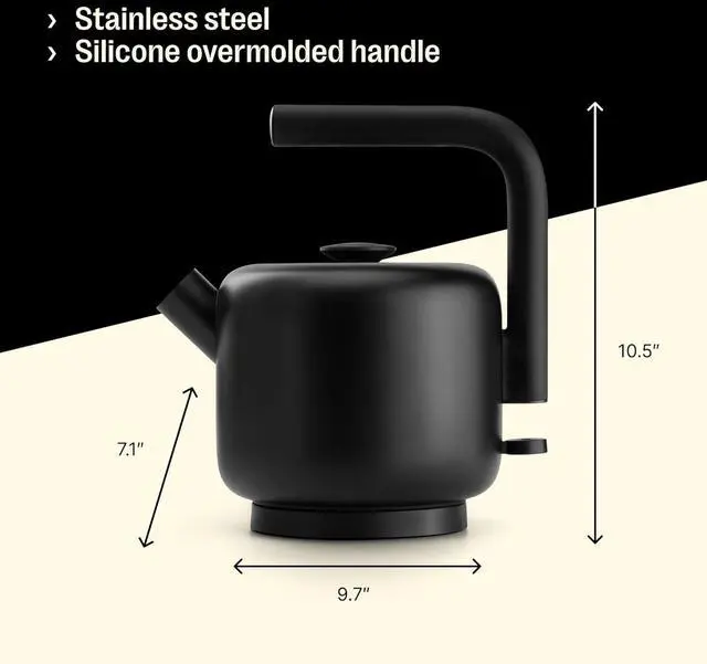 Alt view image 4 of 7 - Fellow Electric Clyde Kettle - 1.5 Liter Capacity - Modern Twist On Stovetop Design, All-Purpose, Stainless Steel - Warm Water for Ramen, Oatmeal, Tea, Coffee & more - Large Capacity