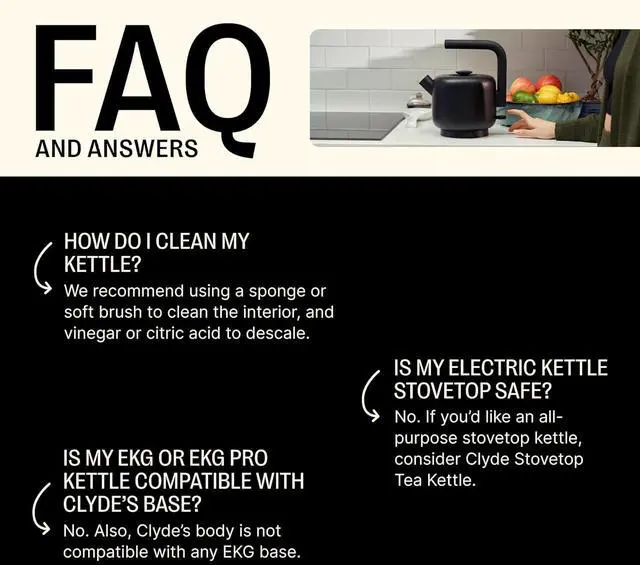 Alt view image 3 of 7 - Fellow Electric Clyde Kettle - 1.5 Liter Capacity - Modern Twist On Stovetop Design, All-Purpose, Stainless Steel - Warm Water for Ramen, Oatmeal, Tea, Coffee & more - Large Capacity