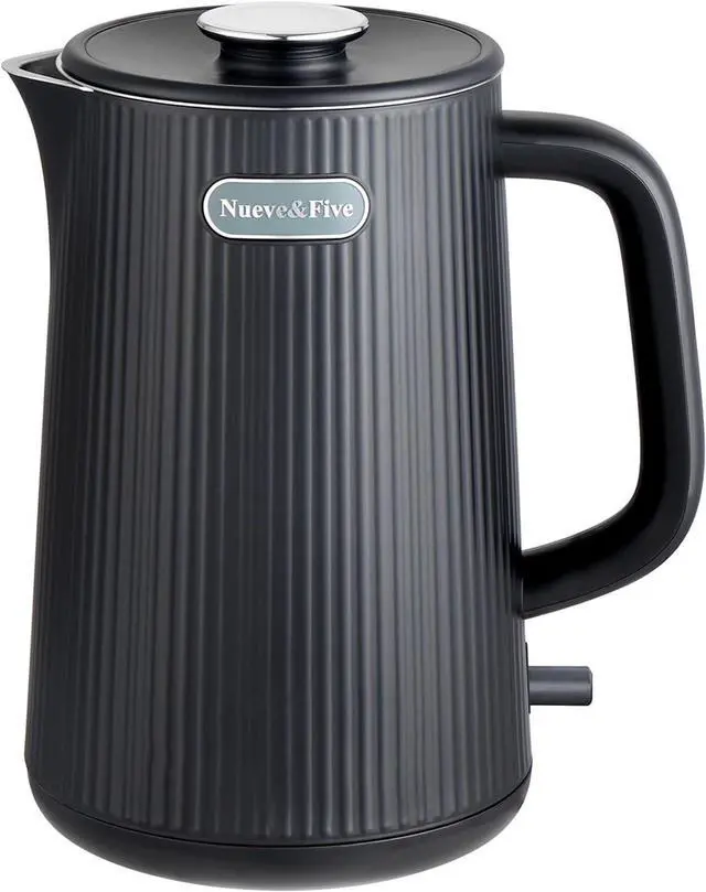 Main image of Nueve&Five 1.7L (57oz) Large Electric Kettle Perfect for 7+Cups of Tea and Coffee,2 quarts Double Wall Big Electric Tea Kettle,Auto Shut Off,1200W Hot Water Kettle Electric-Black