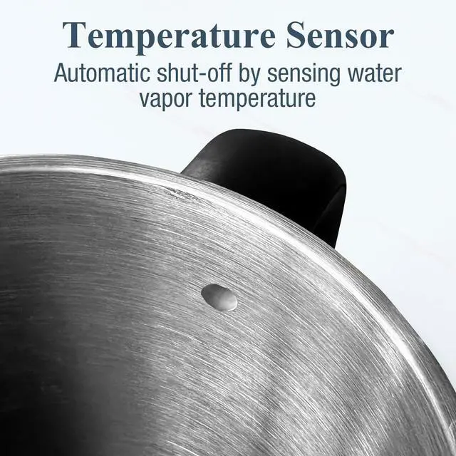 Alt view image 4 of 7 - Nueve&Five 1.7L (57oz) Large Electric Kettle Perfect for 7+Cups of Tea and Coffee,2 quarts Double Wall Big Electric Tea Kettle,Auto Shut Off,1200W Hot Water Kettle Electric-Black