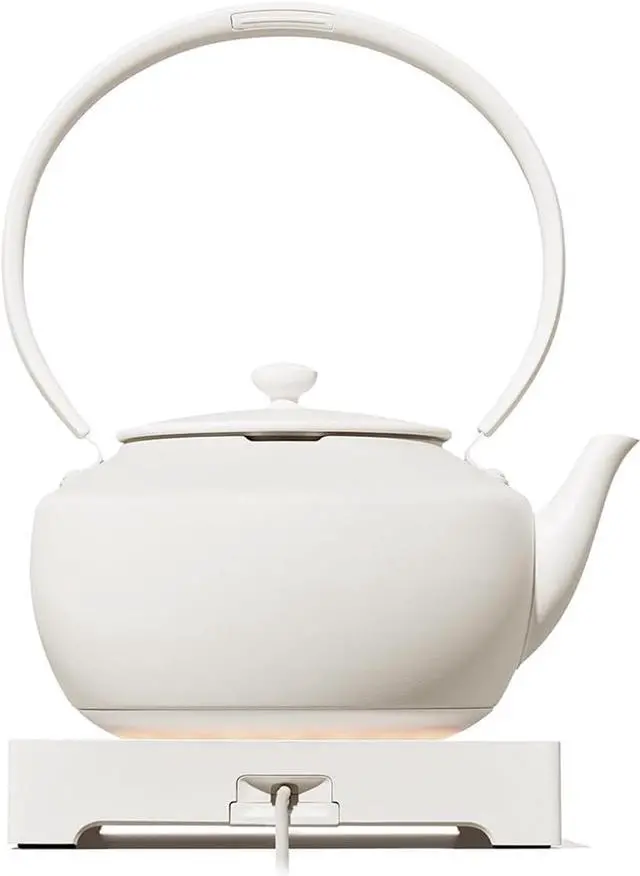 Alt view image 2 of 7 - BALMUDA MoonKettle | Electric Kettle with Temp Control (122°F - 212°F) | HOLD & Keep Warm | 900ml (30 fl oz) | Soothing Ambient Light & Sound | Precision Pour Spout | White