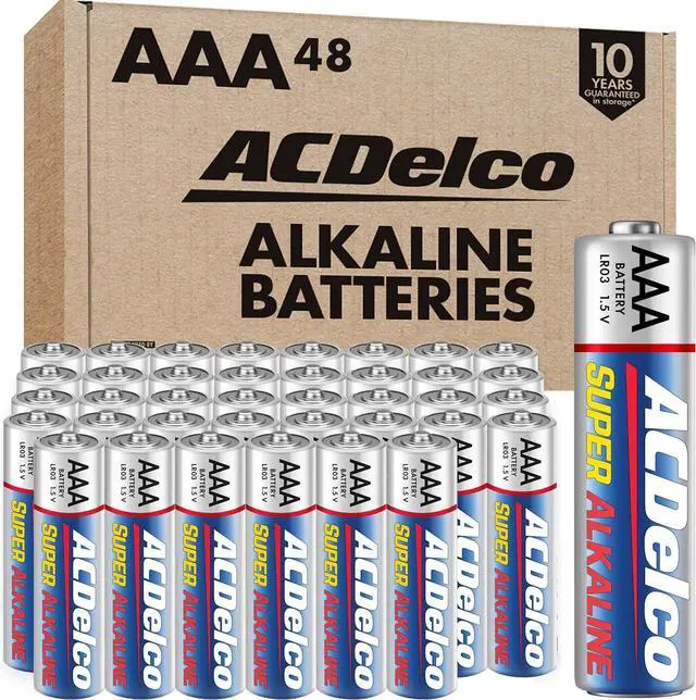Main image of ACDelco 48-Count Triple AAA Batteries, Maximum Power Super Alkaline Battery for Home and Office, 10-Year Shelf Life, Reclosable Packaging