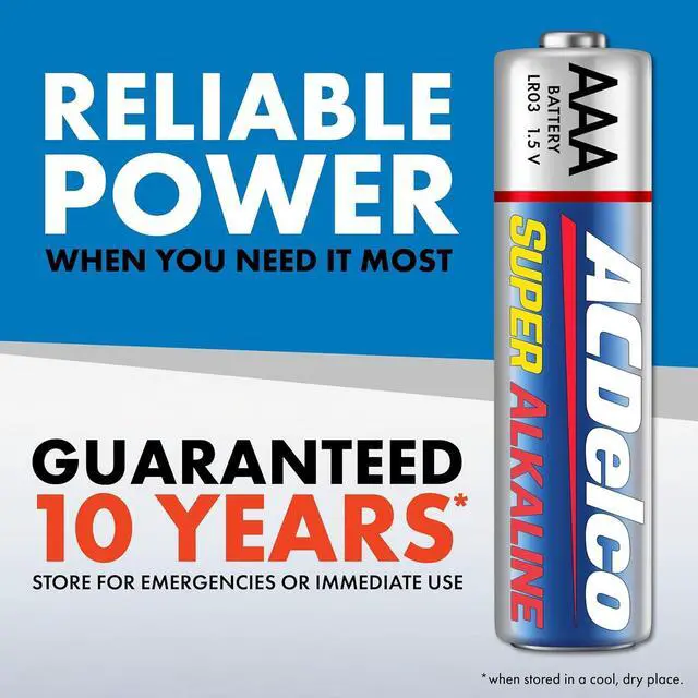 Alt view image 3 of 6 - ACDelco 48-Count Triple AAA Batteries, Maximum Power Super Alkaline Battery for Home and Office, 10-Year Shelf Life, Reclosable Packaging
