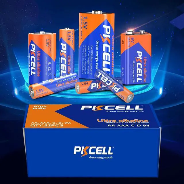 Alt view image 4 of 7 - PKCELL 52 Counts Alkaline Batteries, 16 Counts AA Batteries, 24 Counts AAA Batteries, 4 Counts C Batteries, 4 Counts D Batteries and 4 Counts 9V Batteries for Household Electronics