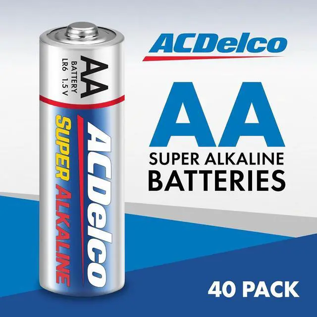 Alt view image 2 of 6 - ACDelco 40-Count Double AA Batteries, Maximum Power Super Alkaline Battery for Home and Office, 10-Year Shelf Life, Reclosable Packaging