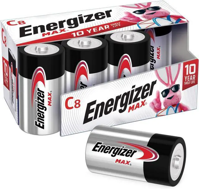 Main image of Energizer MAX C Batteries, Premium Alkaline C Cell Batteries (8 Battery Count)