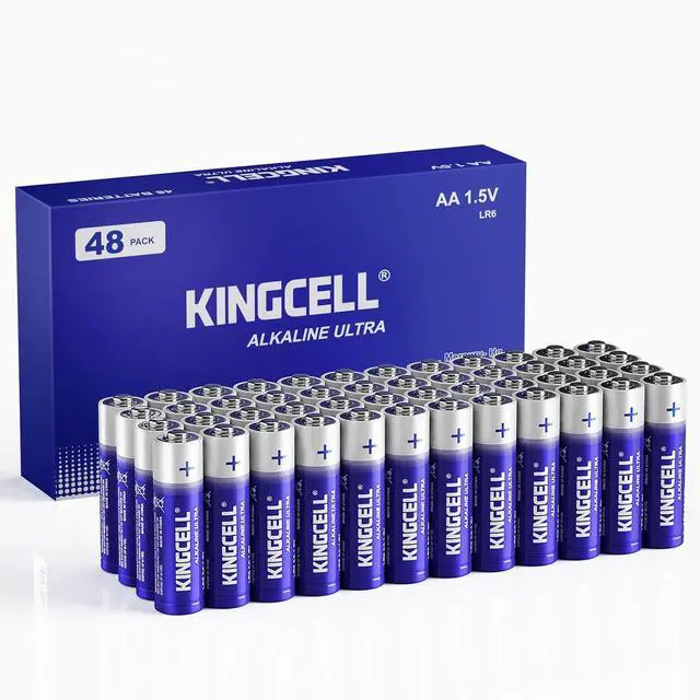 Main image of KINGCELL AA Batteries 48 Pack, High-Performance Alkaline AA Batteries 10-Year Shelf Life Double A Batteries with Long-Lasting Power for Household and Office Devices