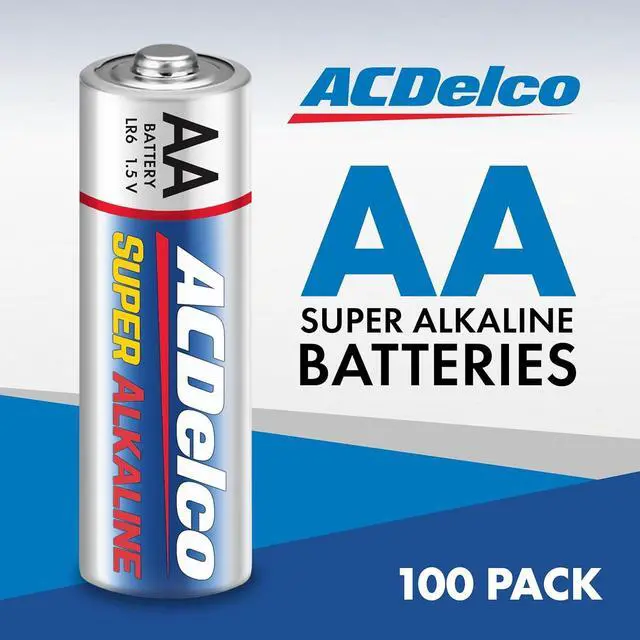 Alt view image 2 of 6 - ACDelco 100-Count AA Batteries, Maximum Power Super Alkaline Battery, 10-Year Shelf Life, Reclosable Packaging