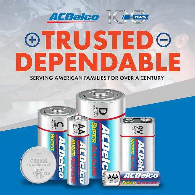 Alt view image 6 of 6 - ACDelco 100-Count AA Batteries, Maximum Power Super Alkaline Battery, 10-Year Shelf Life, Reclosable Packaging