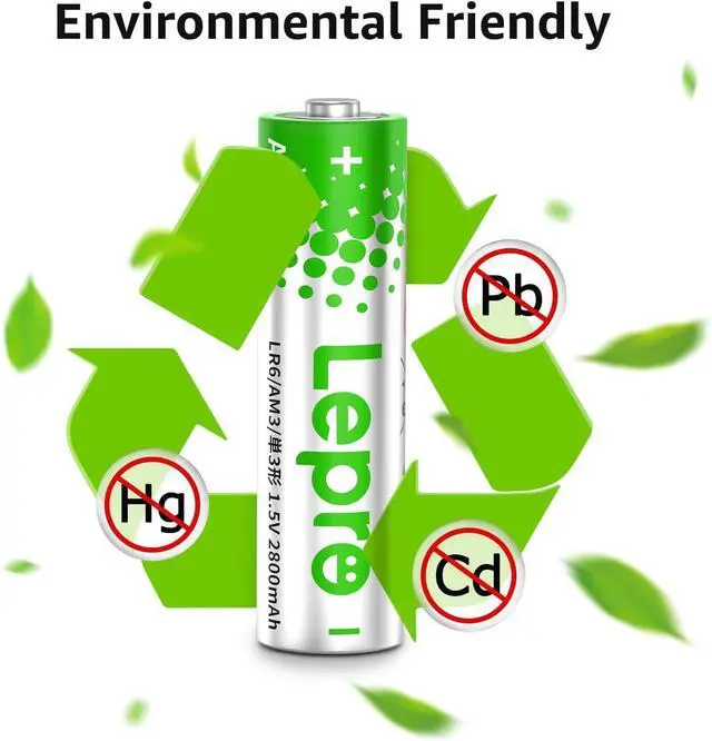 Alt view image 6 of 7 - Lepro Batteries Variety Pack, AA and AAA Batteries Combo Pack 24 Count, 2800mAh Alkaline Power - 12 Double AA Batteries and 12 Triple AAA BatteriesNot Rechargeable