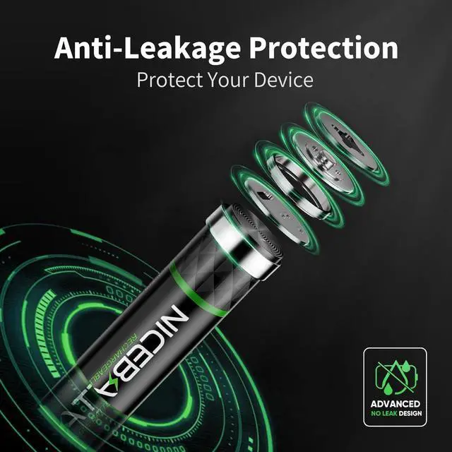 Alt view image 5 of 5 - Rechargeable AAA Batteries 1100mAh, Premium NiMH Triple A Battery Low Self Discharge -16 Count