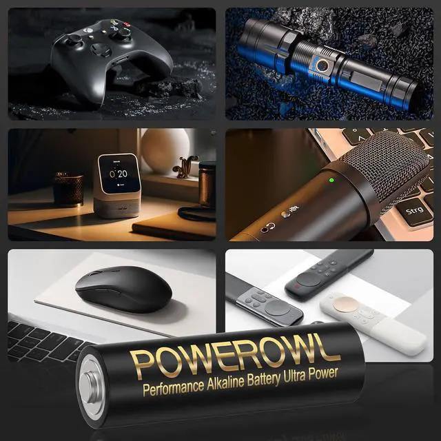 Alt view image 7 of 7 - POWEROWL High-Capacity Alkaline AA Batteries 24 Pack, 1.5v Long Lasting Double A Battery, 10-Year Shelf Life