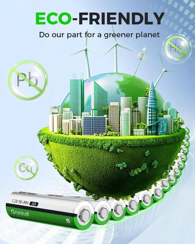 Alt view image 4 of 7 - 20 Sets AA AAA Rechargeable Batteries,High Capacity 10-Pack AA 2800mAh & 10-Pack AAA 1100mAh,1.2V NiMH Low Self Discharge