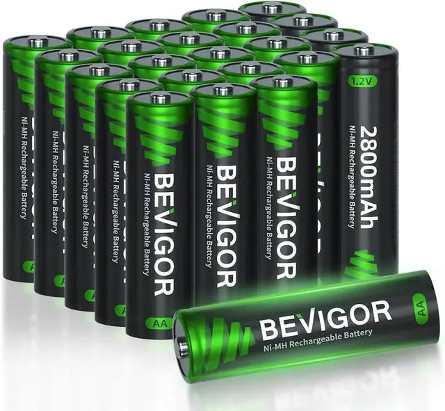 Main image of BEVIGOR Rechargeable AA Batteries, 2800mAh High Capacity Double A Batteries 1.2V NiMH Low Self Discharge AA Batteries 24 Count
