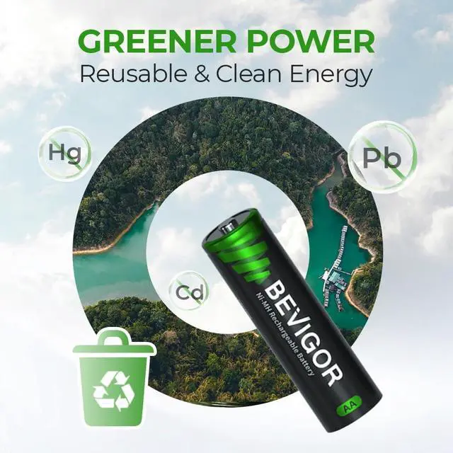 Alt view image 5 of 6 - BEVIGOR Rechargeable AA Batteries, 2800mAh High Capacity Double A Batteries 1.2V NiMH Low Self Discharge AA Batteries 24 Count