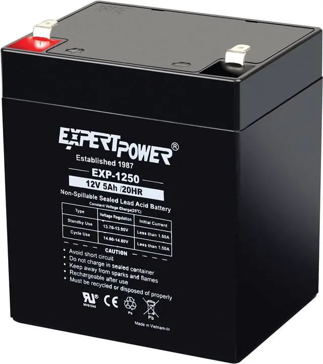 Main image of ExpertPower EXP1250 12V 5Ah Home Alarm Battery with F1 Terminals