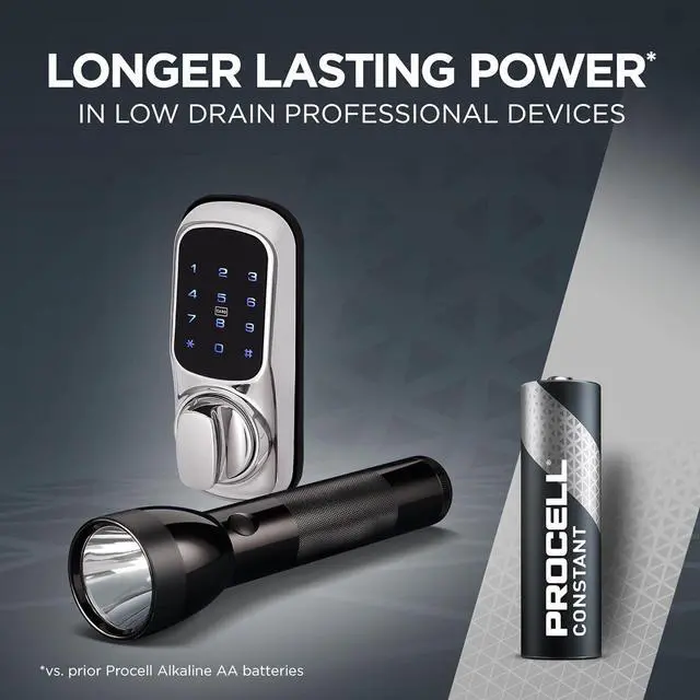 Alt view image 4 of 6 - PROCELL Constant AA Long-Lasting Alkaline Batteries (144 Pack) 10-Year Shelf Life, Bulk Value Pack for Consistent Moderate Drain Professional Devices