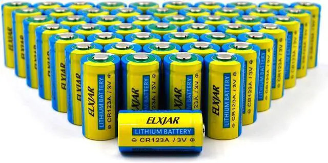 Main image of (50-Pack) CR123A Lithium Battery, 3V 1600mAh Replacement for 123A 123 C123 CR123 CR17345, Streamlight 85175 Batteries, Non-Rechargeable