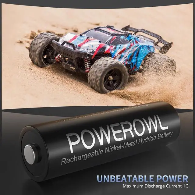 Alt view image 5 of 6 - POWEROWL AA Batteries Rechargeable Kit, High Capacity 2800mAh 1200 Cycles 1.2V NiMH Double A Battery - 8 Count w/Charger