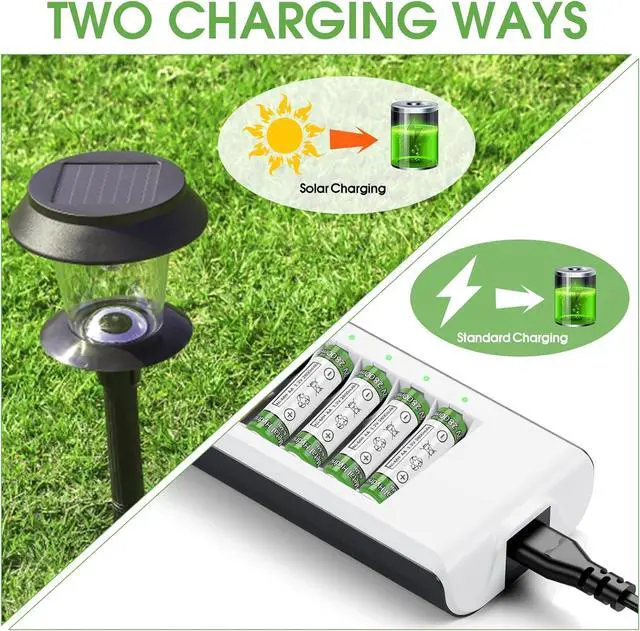 Alt view image 3 of 7 - Rechargeable AA Batteries 8 Pack, 2800mAh High Capacity NiMH Pre-Charged 1.2V Double A Battery for Solar Lights, String Lights, TV Remotes, Radios, Flashlights