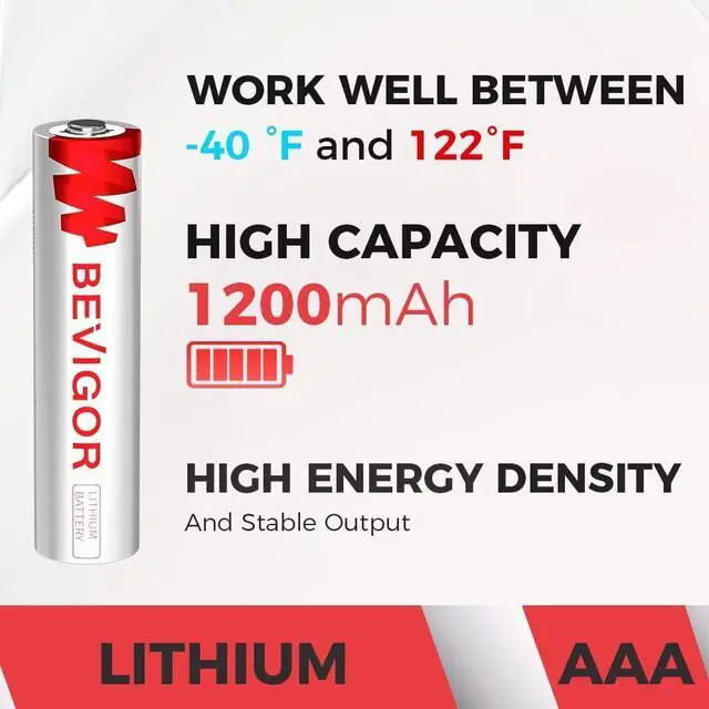 Alt view image 2 of 7 - BEVIGOR AAA Lithium Batteries 16Pack, Triple A Lithium Batteries, 1.5V 1200mAh Longer Lasting AAA Batteries for Flashlight, Toys, Remote Control etc High-Tech Device, Non-Rechargeable