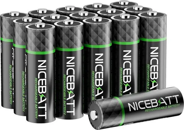 Main image of Rechargeable aa Batteries 16 Count, 2800mAh Premium NiMH Double A Battery Low Self Discharge