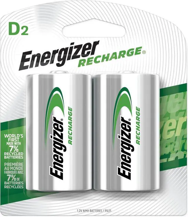 Alt view image 6 of 7 - Energizer Recharge Universal Rechargeable D Batteries, 2 Pack