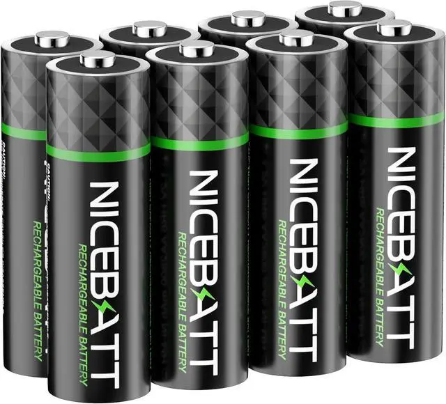 Main image of Rechargeable aa Batteries 2800mAh, Premium NiMH Double A Battery Low Self Discharge -8 Count