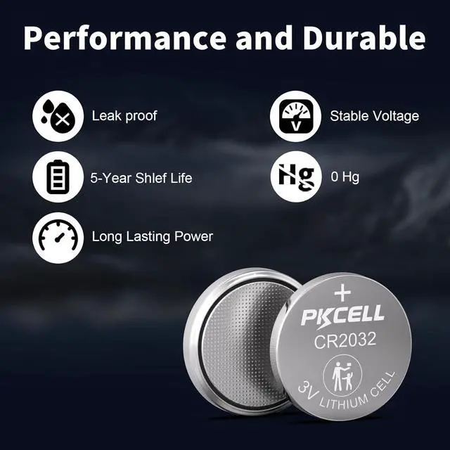 Alt view image 3 of 7 - PKCELL 100 Pack CR2032 Batteries 2032 Battery CR2032 Lithium 3V, 5-Year Shlef Life
