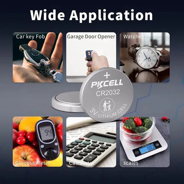 Alt view image 4 of 7 - PKCELL 100 Pack CR2032 Batteries 2032 Battery CR2032 Lithium 3V, 5-Year Shlef Life