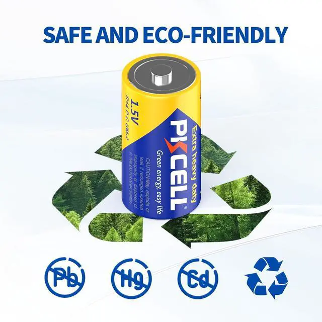 Alt view image 5 of 5 - PKCELL 12 Pack C Batteries, R14P 1.5V C Size Non-Rechargeable Batteries, Long-Lasting Power C Cell Carbon Battery for Flashlights, Remotes, Toys, Clocks, Game Controllers, Shavers